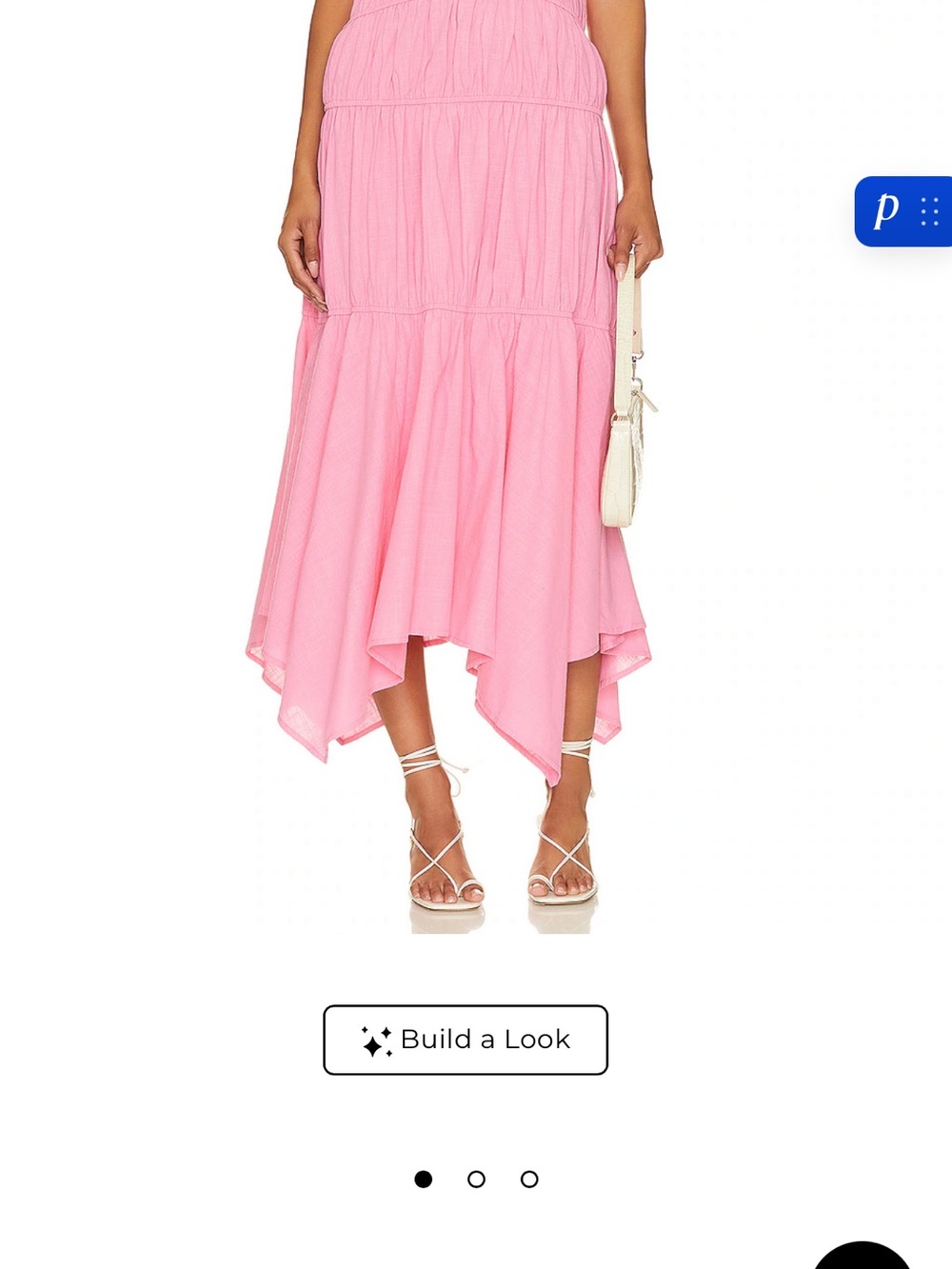 Lightweight Pink Tiered Handkerchief Hem Maxi Dress